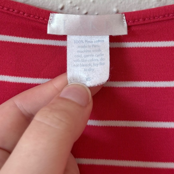 Lake Pajamas Pima Tank Gown Coral Stripe XS - Picture 2 of 3